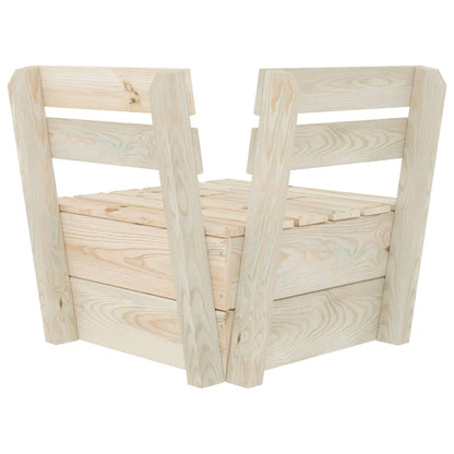 Divano Angolare Modulare su Pallet in Legno di Abete Impregnato