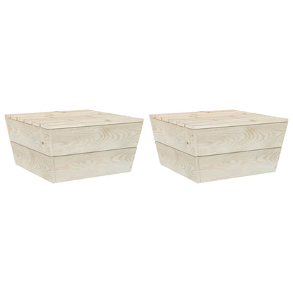 Tavoli da Giardino 2 pz 60x60x30cm in Legno di Abete Impregnato