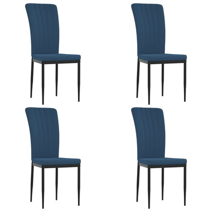 Sedie da Pranzo 4 pz Blu in Velluto