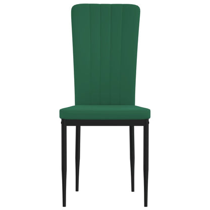 Sedie da Pranzo 4 pz Verde Scuro in Velluto