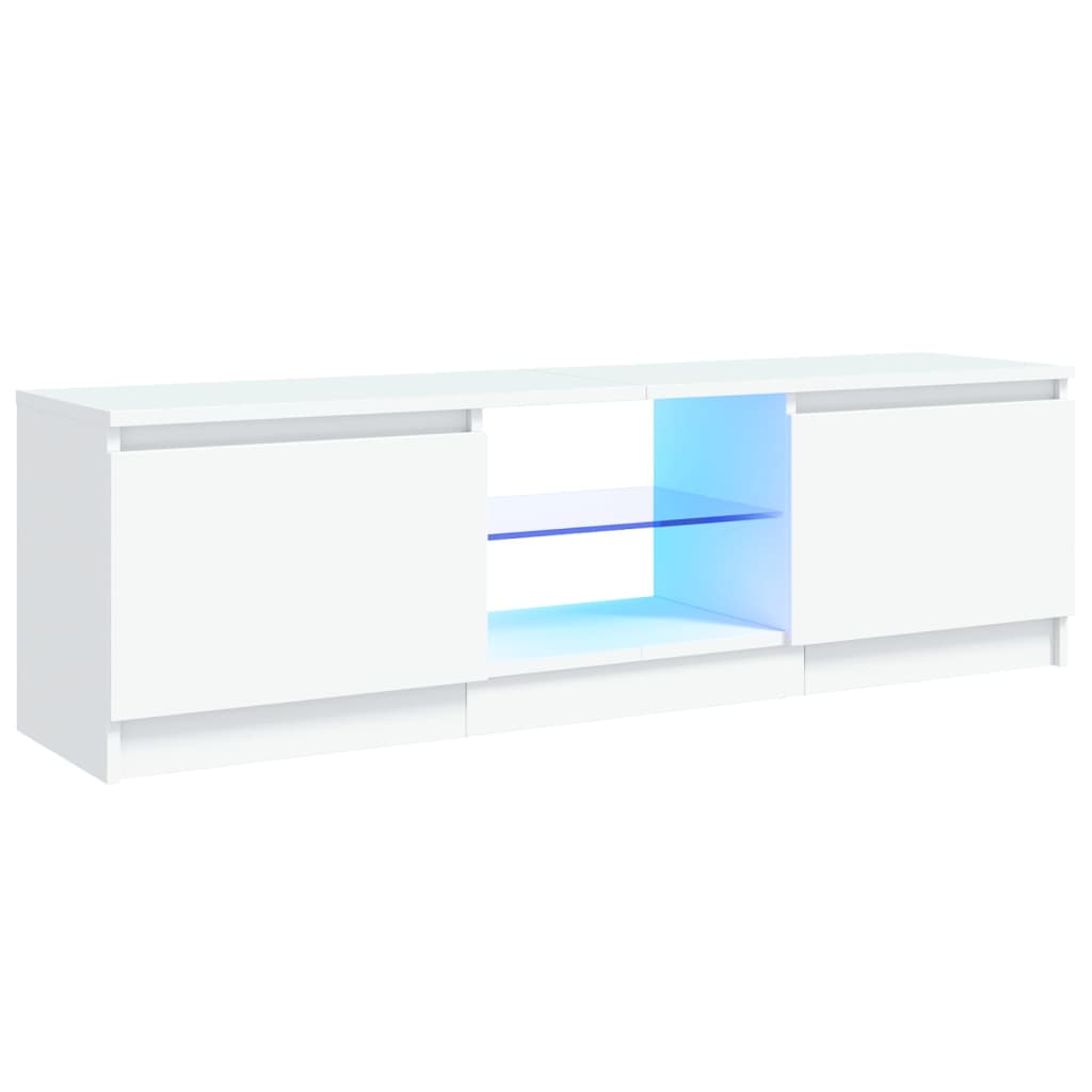 Mobile Porta TV con Luci LED Bianco 120x30x35,5 cm