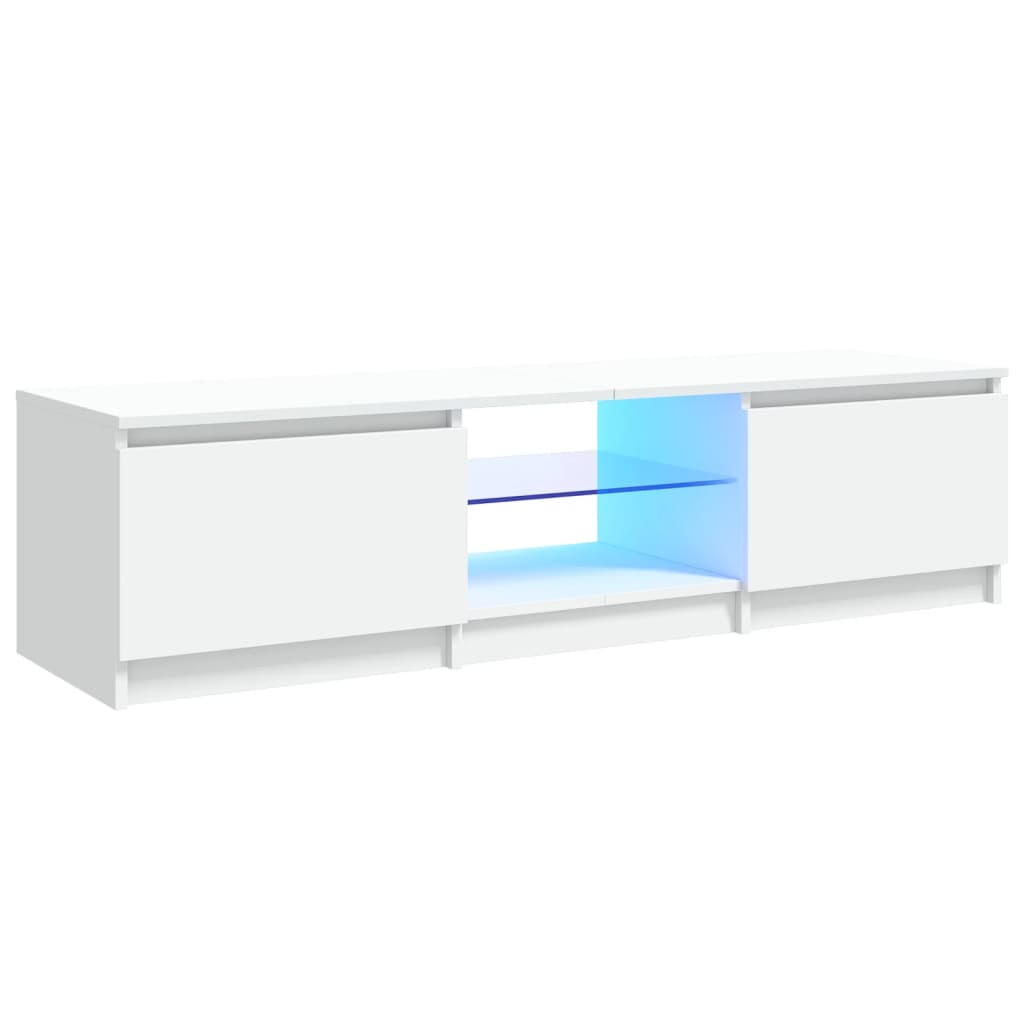 Mobile Porta TV con Luci LED Bianco 140x40x35,5 cm