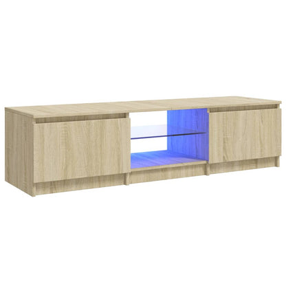 Mobile Porta TV con Luci LED Rovere Sonoma 140x40x35,5 cm