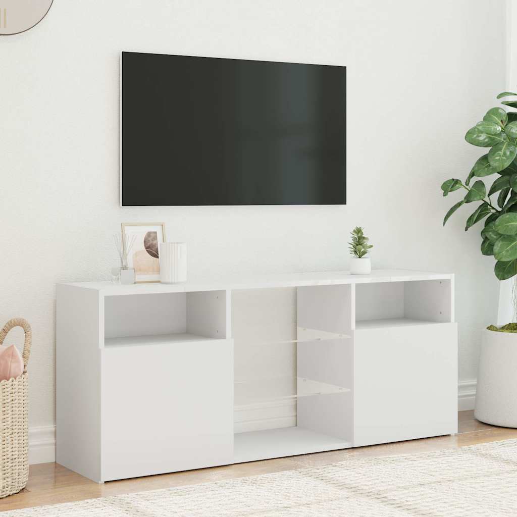 Mobile Porta TV con Luci LED Bianco 120x30x50 cm