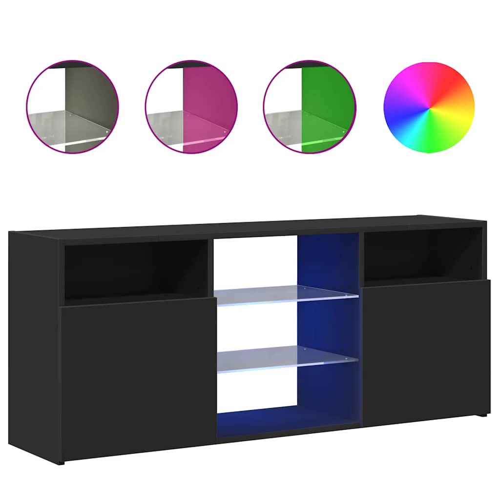 Mobile Porta TV con Luci LED Nero 120x30x50 cm