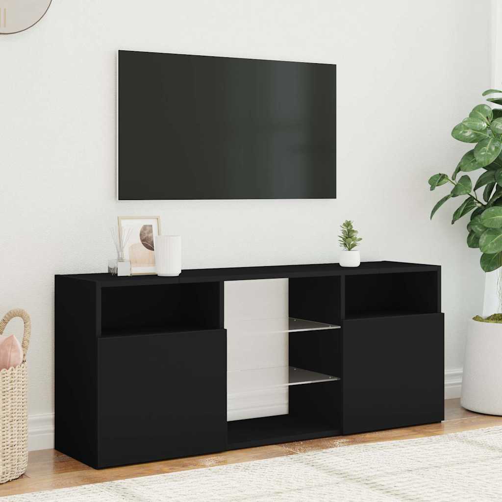 Mobile Porta TV con Luci LED Nero 120x30x50 cm