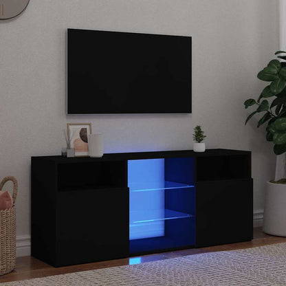 Mobile Porta TV con Luci LED Nero 120x30x50 cm