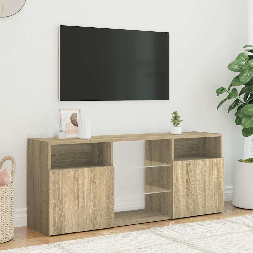 Mobile Porta TV con Luci LED Rovere Sonoma 120x30x50 cm