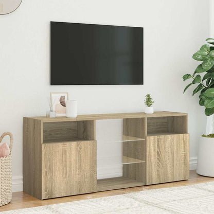 Mobile Porta TV con Luci LED Rovere Sonoma 120x30x50 cm
