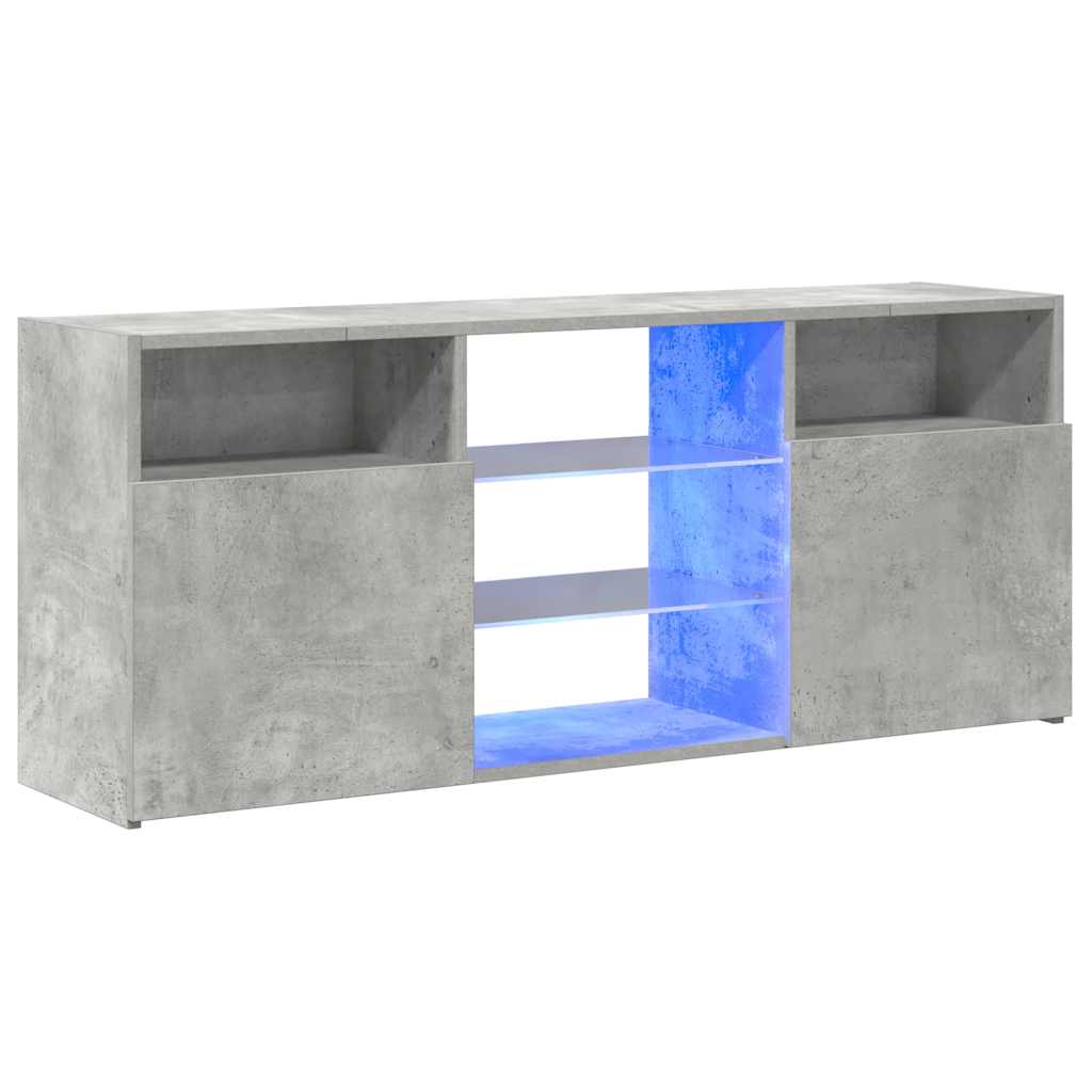 Mobile Porta TV con Luci LED Grigio Cemento 120x30x50 cm
