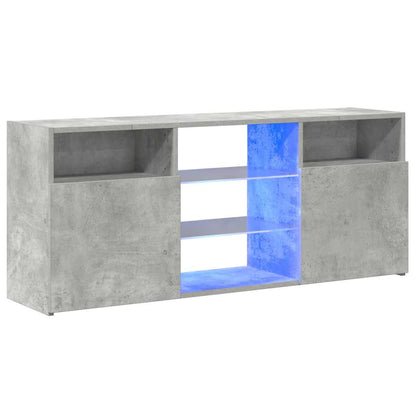 Mobile Porta TV con Luci LED Grigio Cemento 120x30x50 cm