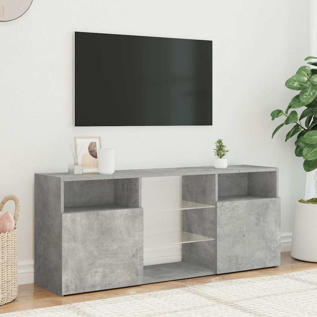 Mobile Porta TV con Luci LED Grigio Cemento 120x30x50 cm