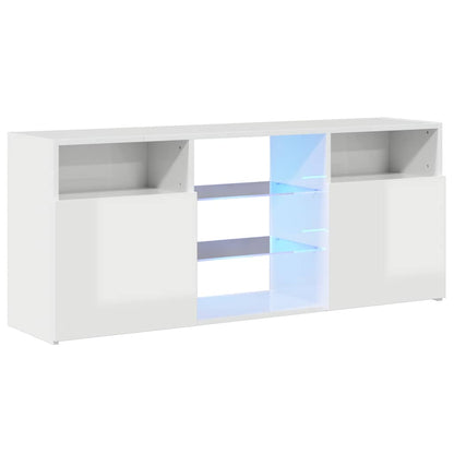 Mobile Porta TV con Luci LED Bianco Lucido 120x30x50 cm