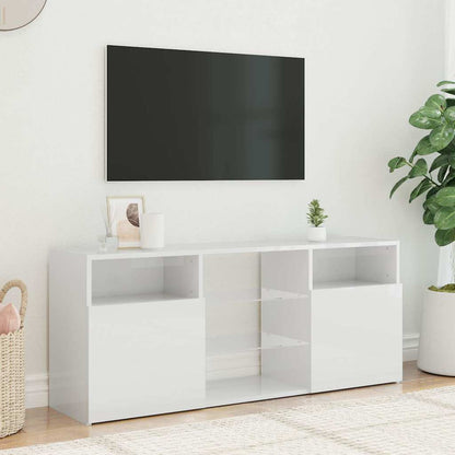 Mobile Porta TV con Luci LED Bianco Lucido 120x30x50 cm