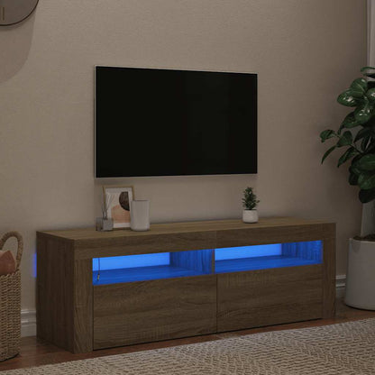 Mobile Porta TV con Luci LED Rovere Sonoma 120x35x40 cm
