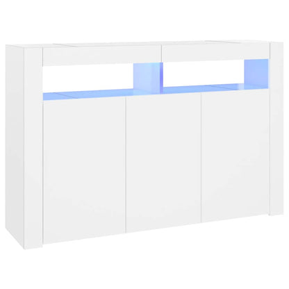 Credenza con Luci LED Bianca 115,5x30x75 cm