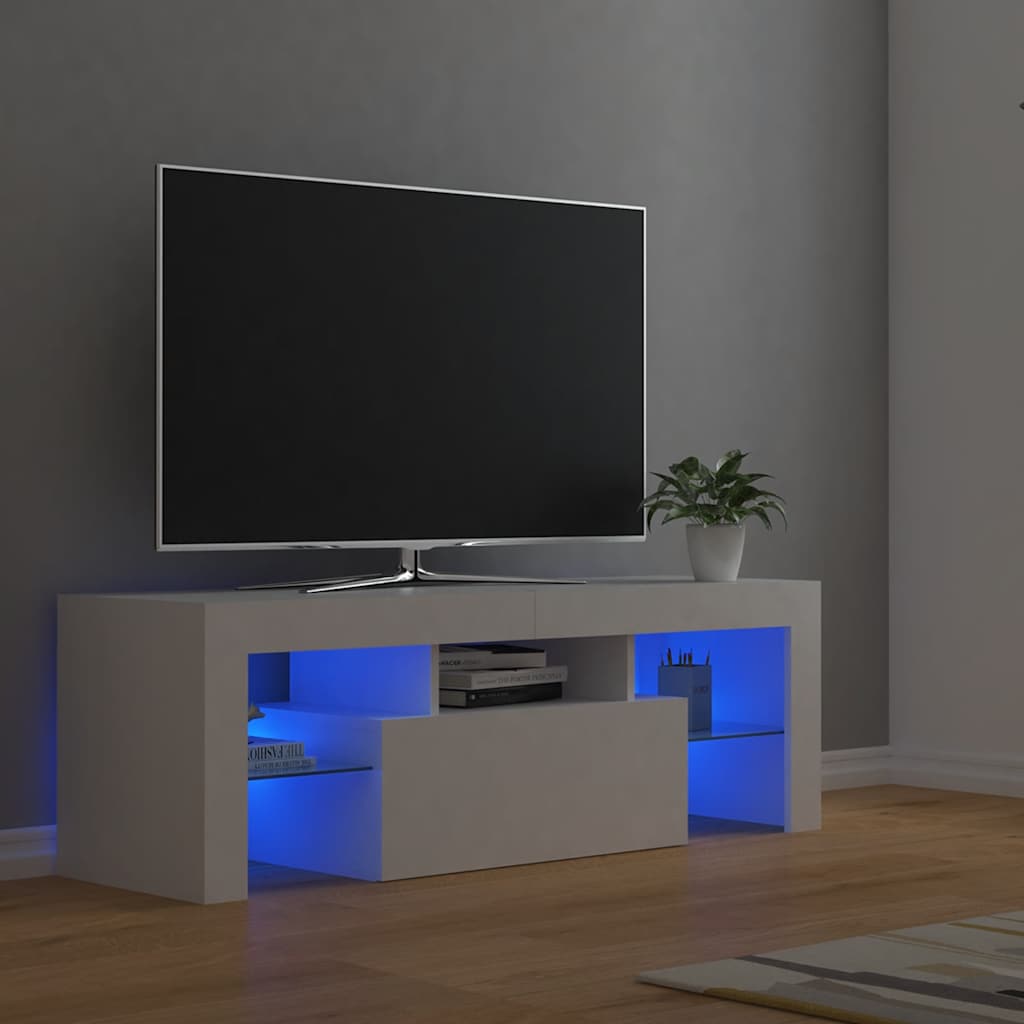 Mobile Porta TV con Luci LED Bianco 120x35x40 cm