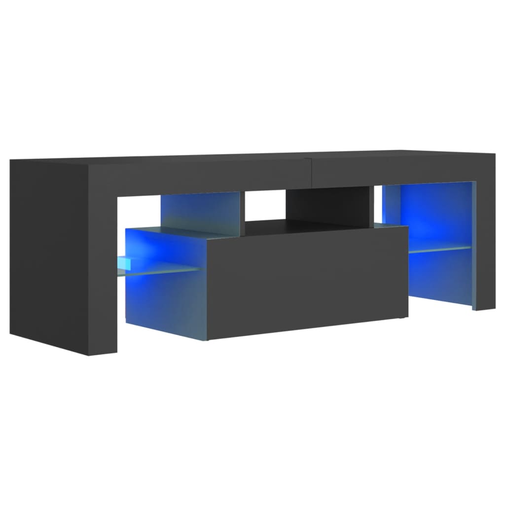 Mobile Porta TV con Luci LED Grigio 120x35x40 cm