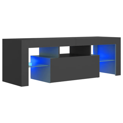 Mobile Porta TV con Luci LED Grigio 120x35x40 cm