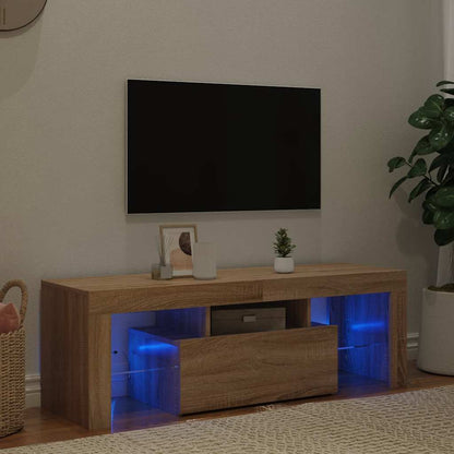 Mobile Porta TV con Luci LED Rovere Sonoma 120x35x40 cm