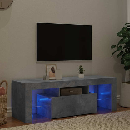 Mobile Porta TV con Luci LED Grigio Cemento 120x35x40 cm