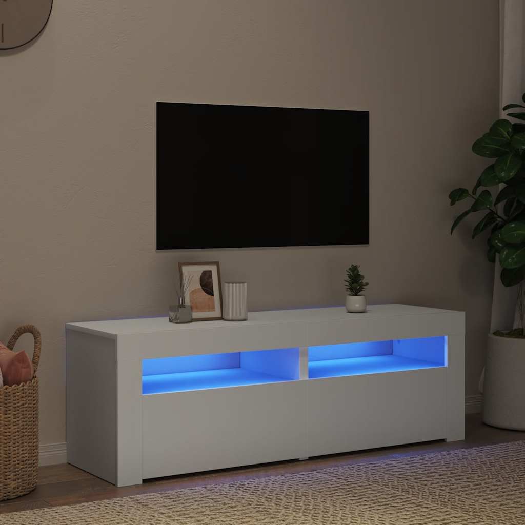 Mobile Porta TV con Luci LED Bianco 120x35x40 cm