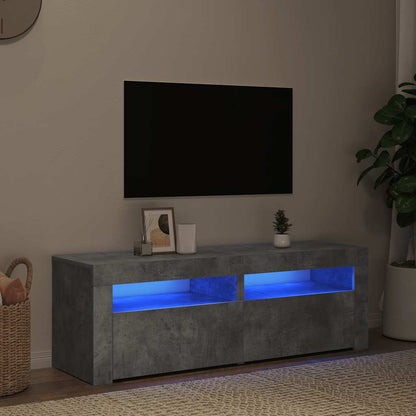 Mobile Porta TV con Luci LED Grigio Cemento 120x35x40 cm