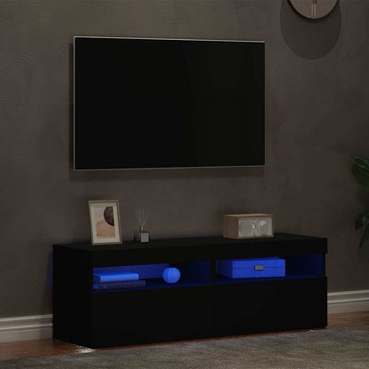 Mobili Porta TV con Luci LED 2 pz Neri 60x35x40 cm