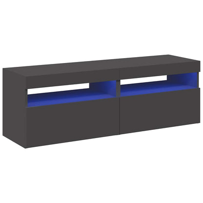 Mobili Porta TV con Luci LED 2 pz Grigi 60x35x40 cm