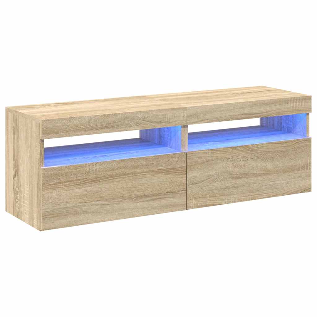 Mobili Porta TV con LED 2 pz Rovere Sonoma 60x35x40 cm