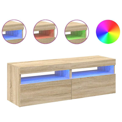 Mobili Porta TV con LED 2 pz Rovere Sonoma 60x35x40 cm