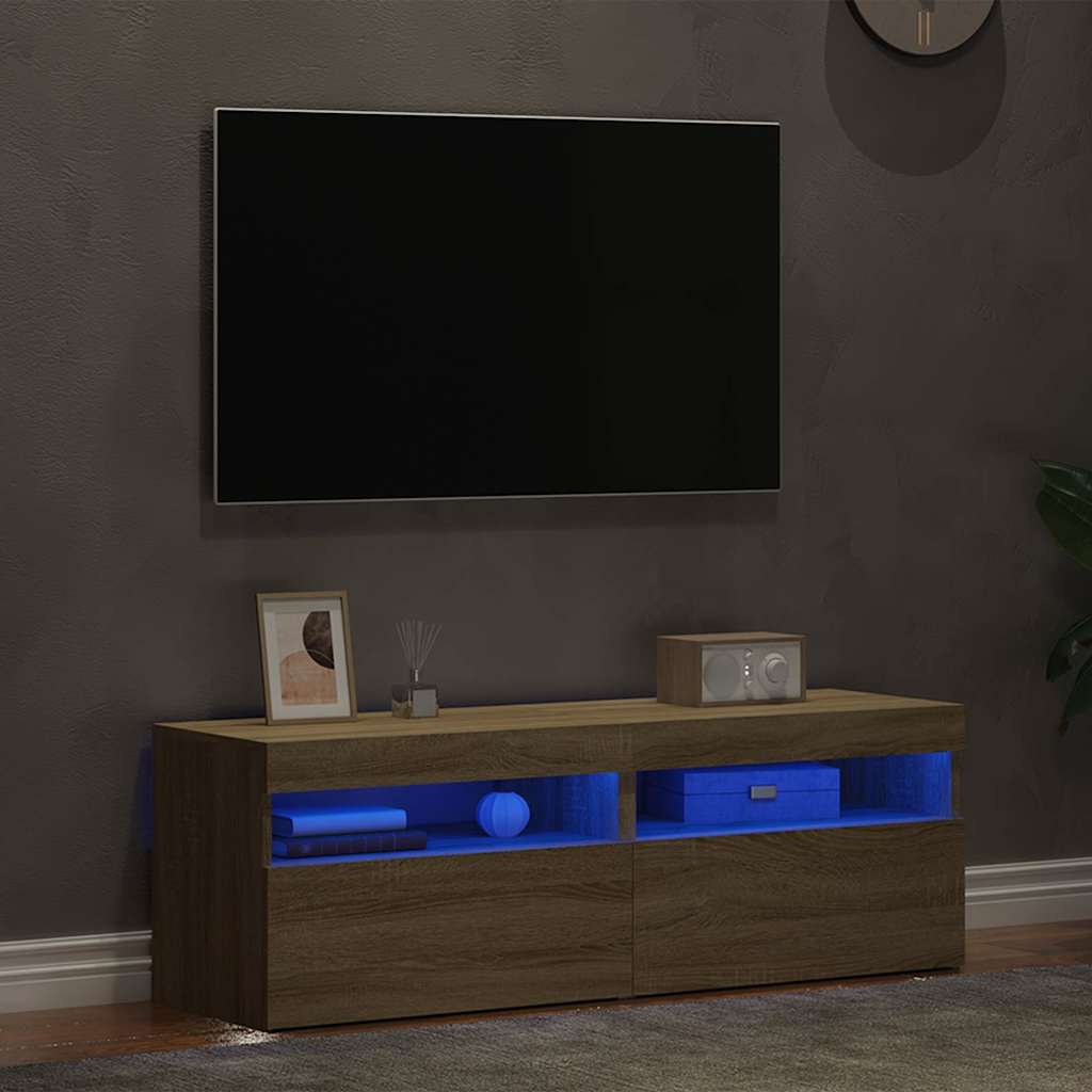 Mobili Porta TV con LED 2 pz Rovere Sonoma 60x35x40 cm