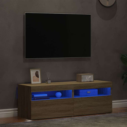 Mobili Porta TV con LED 2 pz Rovere Sonoma 60x35x40 cm