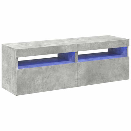 Mobili Porta TV con Luci LED 2 pz Grigio Cemento 60x35 cm