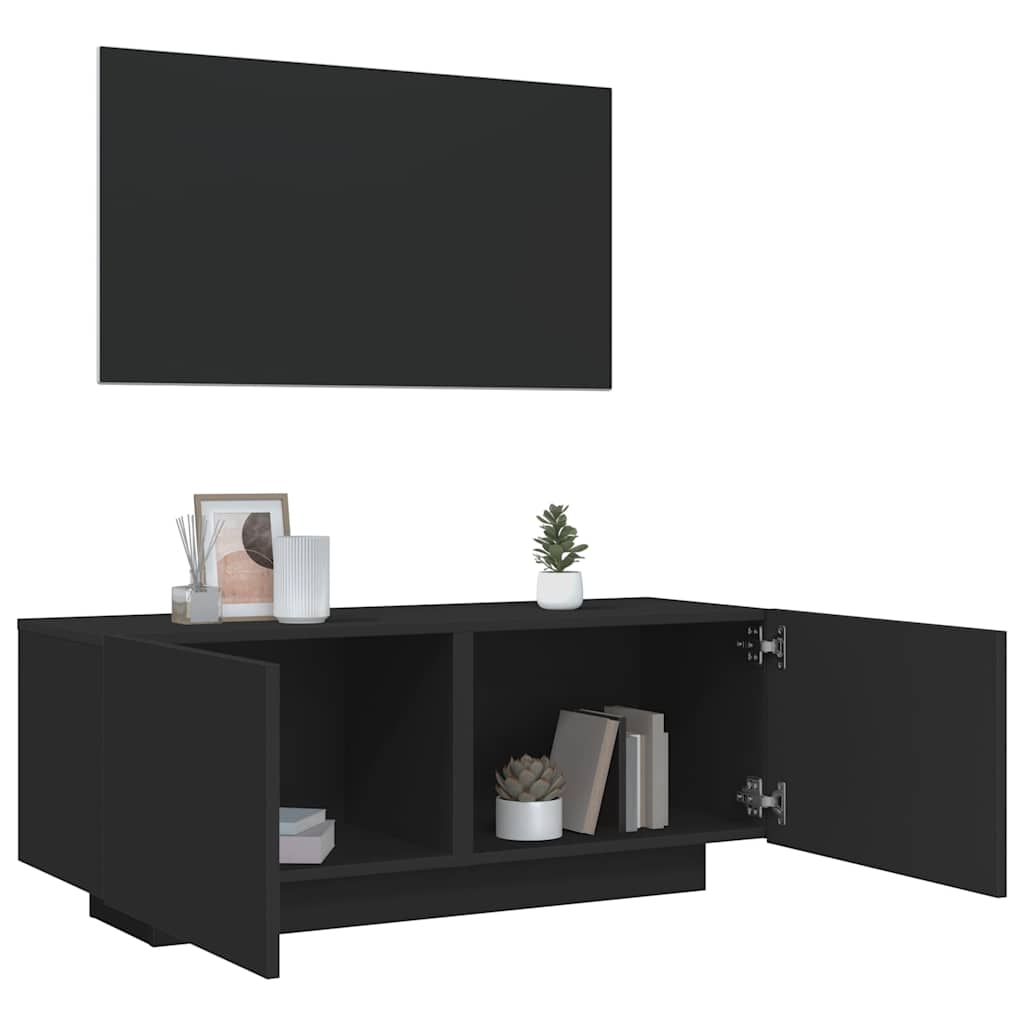Mobile Porta TV Nero 100x35x40 cm in Legno Multistrato