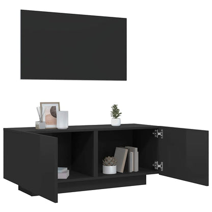 Mobile Porta TV Nero Lucido 100x35x40 cm in Legno Multistrato