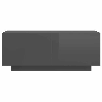 Mobile Porta TV Grigio Lucido 100x35x40 cm in Legno Multistrato