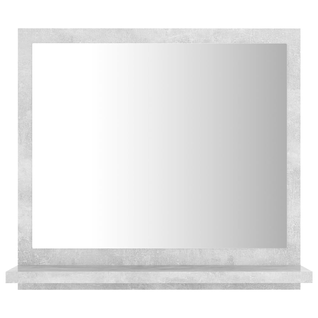 Specchio da Bagno Grigio Cemento 40x10,5x37cm Legno Multistrato