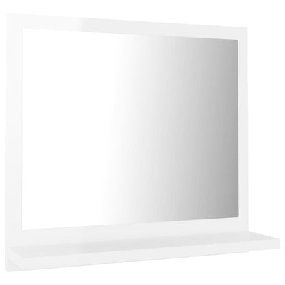 Specchio da Bagno Bianco Lucido 40x10,5x37 cm Legno Multistrato