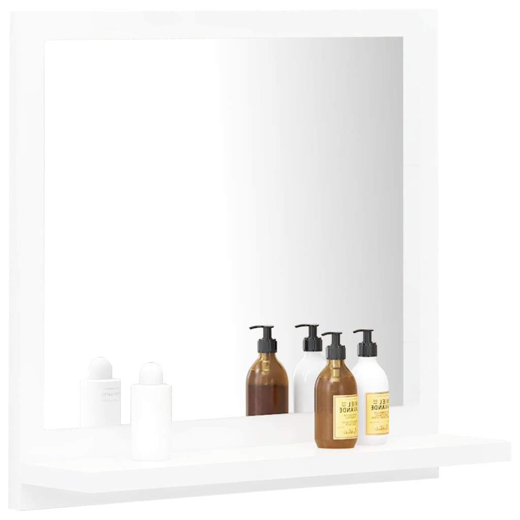 Specchio da Bagno Bianco Lucido 40x10,5x37 cm Legno Multistrato