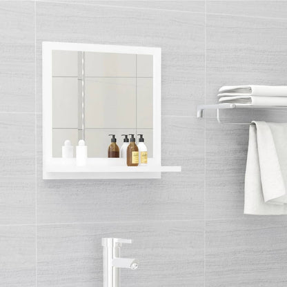 Specchio da Bagno Bianco Lucido 40x10,5x37 cm Legno Multistrato