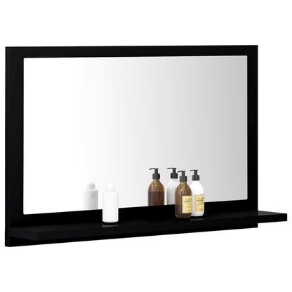 Specchio da Bagno Nero 60x10,5x37 cm in Legno Multistrato