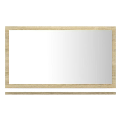 Specchio Bagno Bianco e Rovere Sonoma 60x10,5x37 cm Multistrato