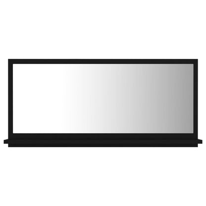 Specchio da Bagno Nero 80x10,5x37 cm in Legno Multistrato