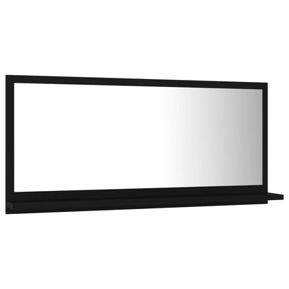 Specchio da Bagno Nero 80x10,5x37 cm in Legno Multistrato