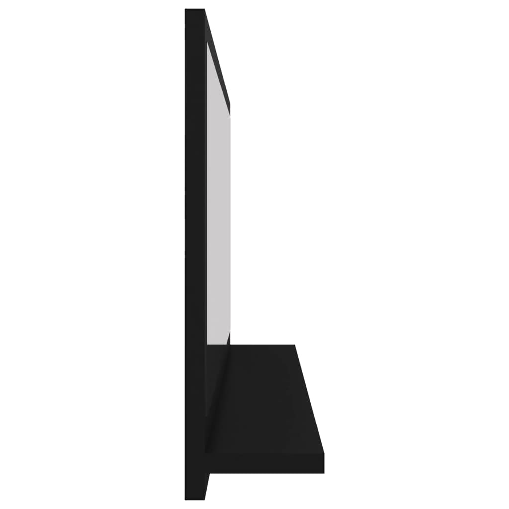 Specchio da Bagno Nero 80x10,5x37 cm in Legno Multistrato