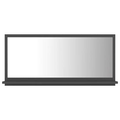 Specchio da Bagno Grigio 80x10,5x37 cm in Legno Multistrato