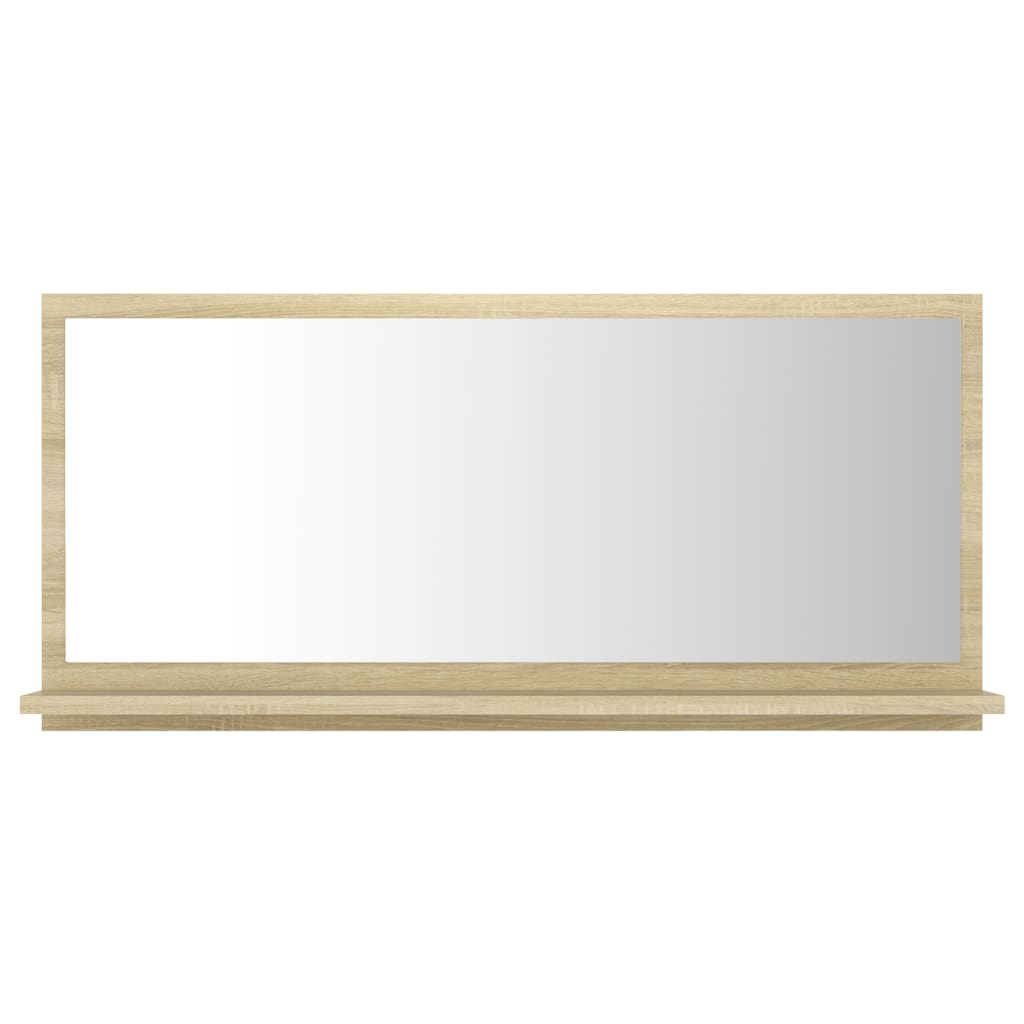 Specchio da Bagno Rovere Sonoma 80x10,5x37 cm Legno Multistrato
