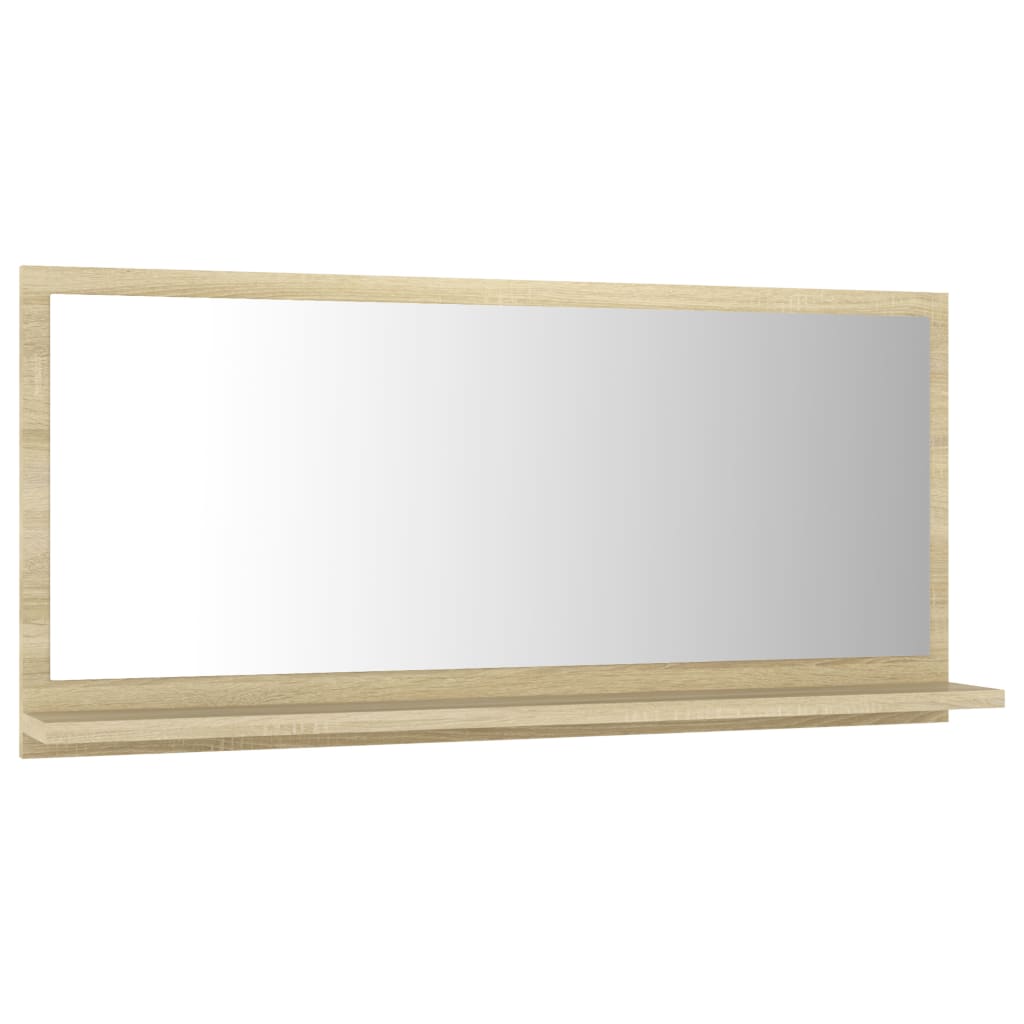 Specchio da Bagno Rovere Sonoma 80x10,5x37 cm Legno Multistrato