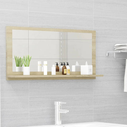 Specchio da Bagno Rovere Sonoma 80x10,5x37 cm Legno Multistrato